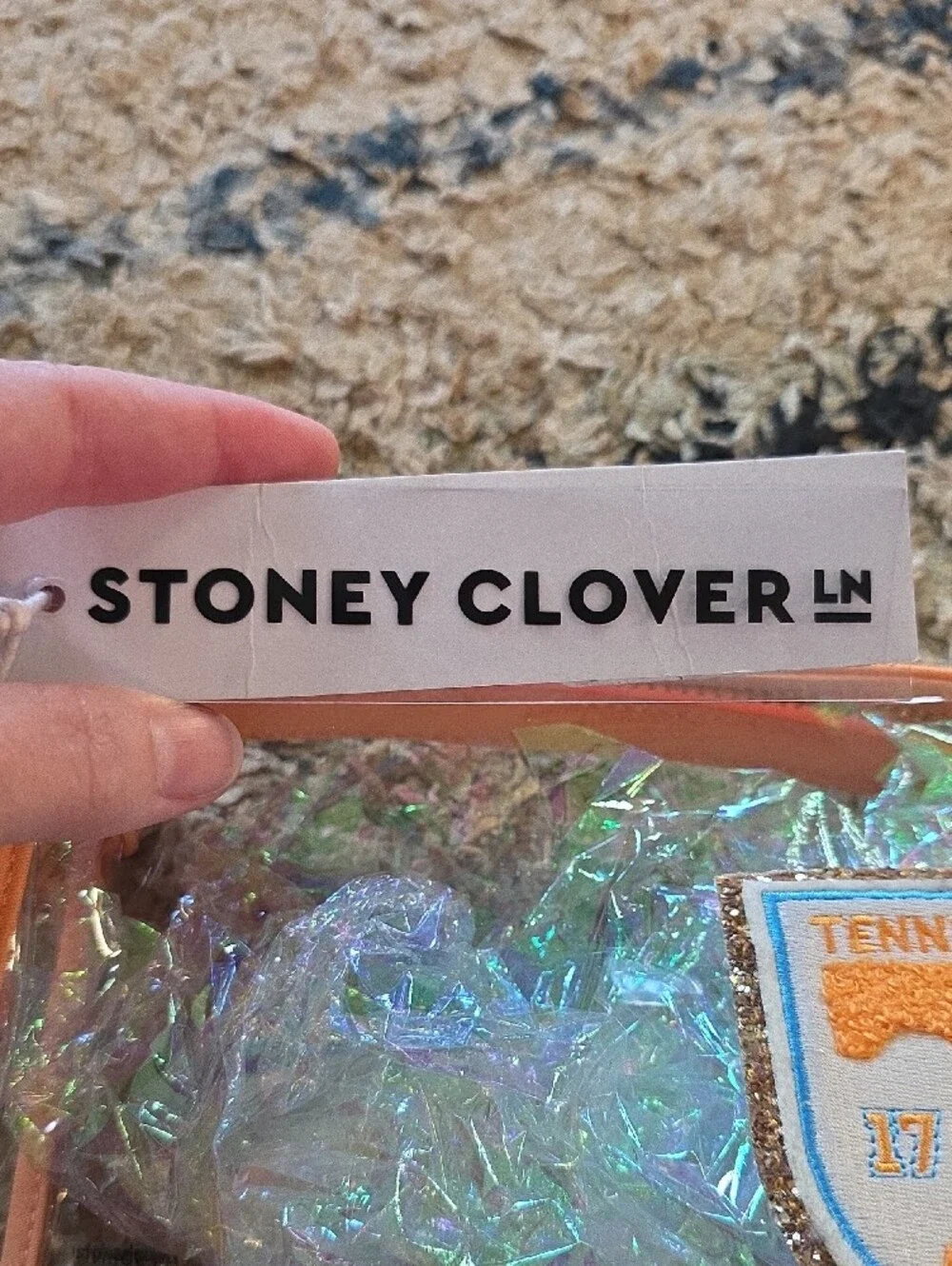Stoney Clover Lane Clear Cosmetic Pouch with Orange Trim and Tennessee Patch